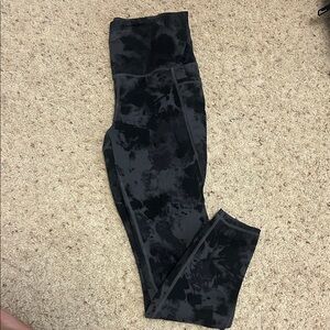 Danskin Black and Gray Tie-Dye Leggings